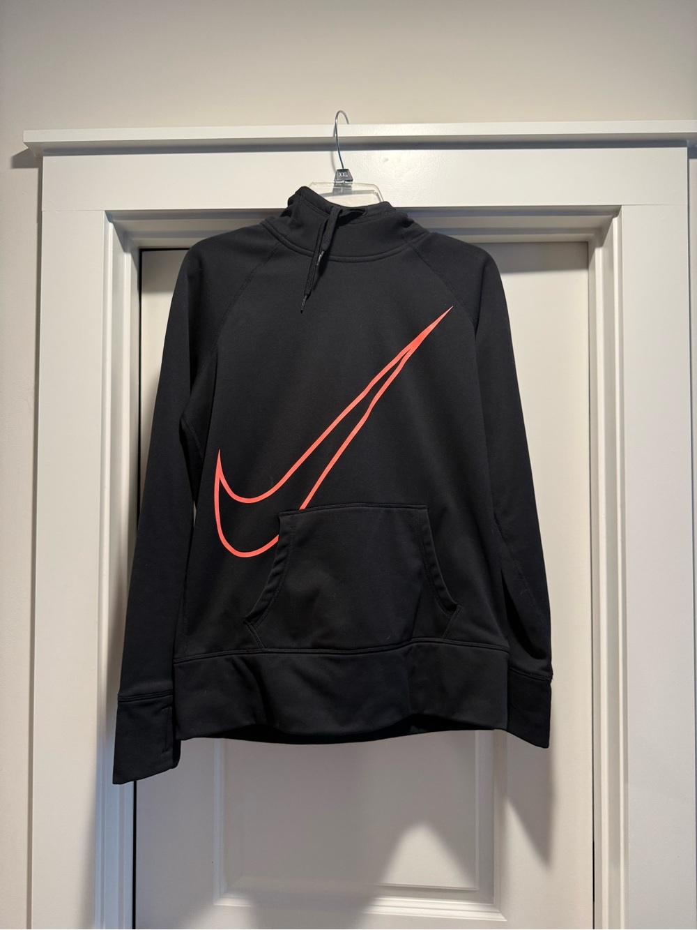 Nike Black Hoodie with Coral Swoosh